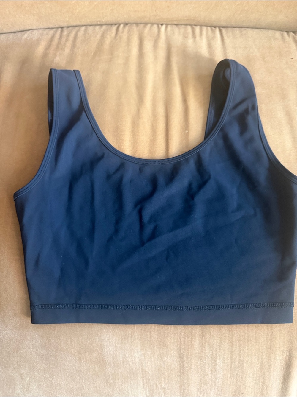WARDROBE NYC Everyday Scoop Neck cropped tank - Navy